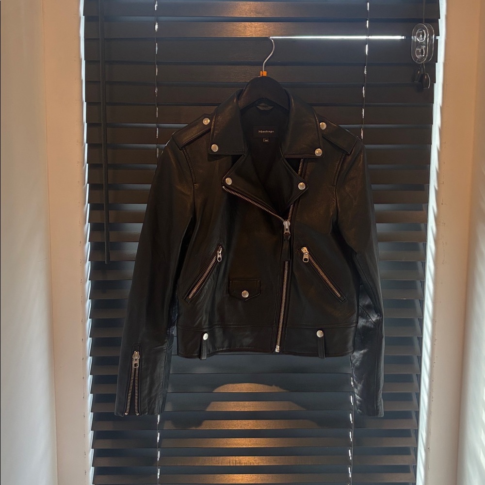 Mackage Black Leather Moto Jacket - Picture 6 of 9